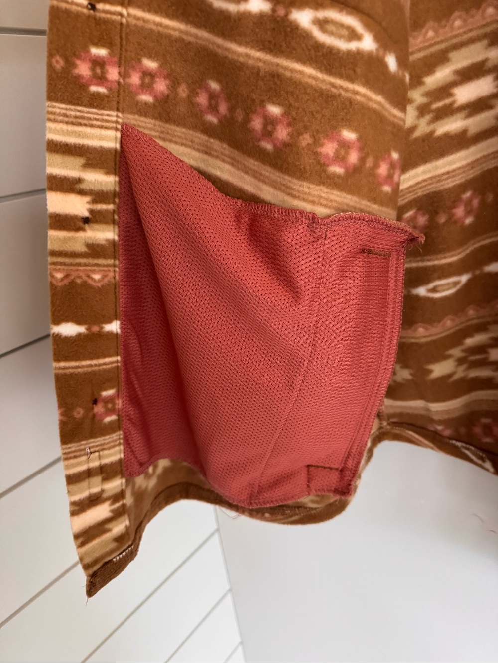 Classic Patterned Button-Up Shacket - Brown - Picture 4 of 8